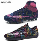 zeeohh High Top Soccer Cleats Shoes TF/FG Football Boots Long Spikes & Short Spikes Men's Ankle Football Shoes Sneakers Shoes SG
