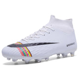 ZHENZU Turf Indoor Men Soccer Shoes Kids Boys Cleats Football Boots High Ankle Sport Sneakers Size 35-44 scarpe da calcio
