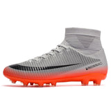 Outdoor Men Boys Soccer Shoes Football Boots High Ankle Kids Cleats Training Sport Sneakers Size 35-45 Futsal Shoe Dropshipping