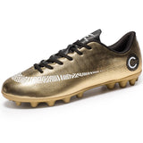 Men Soccer Shoes Long Spikes Gold Sneakers Cleats Turf Male Trainers Shoes Outdoor Lawn Men Football Shoes Silver Foot Ball Men