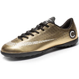 Men Soccer Shoes Long Spikes Gold Sneakers Cleats Turf Male Trainers Shoes Outdoor Lawn Men Football Shoes Silver Foot Ball Men