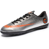 Men Soccer Shoes Long Spikes Gold Sneakers Cleats Turf Male Trainers Shoes Outdoor Lawn Men Football Shoes Silver Foot Ball Men