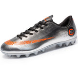 Men Soccer Shoes Long Spikes Gold Sneakers Cleats Turf Male Trainers Shoes Outdoor Lawn Men Football Shoes Silver Foot Ball Men