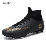 Men's High Top Training Ankle AG Sole Outdoor Cleats Football Shoes Spike High Ankle Men Crampon Football Boots Original Cleats