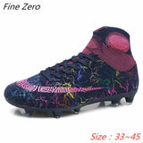 Hot Sale Mens Soccer Cleats High Ankle Football Shoes Long Spikes Outdoor Soccer Traing Boots For Men Women Soccer Shoes Child